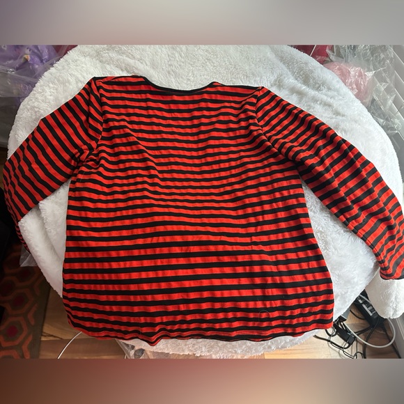 Troublemaker Top in Orange and Black Stripes Vixen by Micheline Pitt - Picture 3 of 4